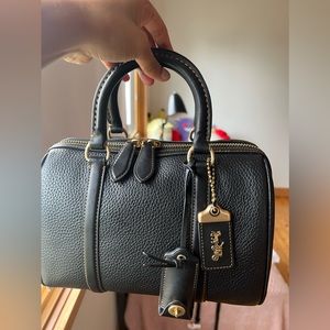 Coach Ruby Satchel 25- Black in Glovetanned Pebbled Leather